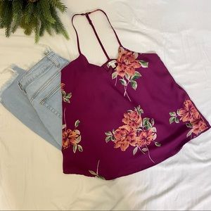Nine Britton Purple Floral Tank Top